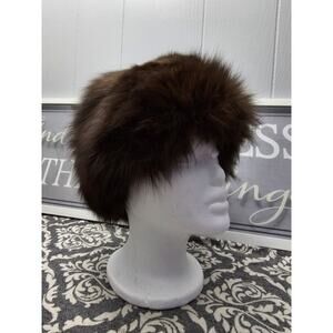 Vintage Lord and Taylor Brown Fur Hat Mid Century Womens